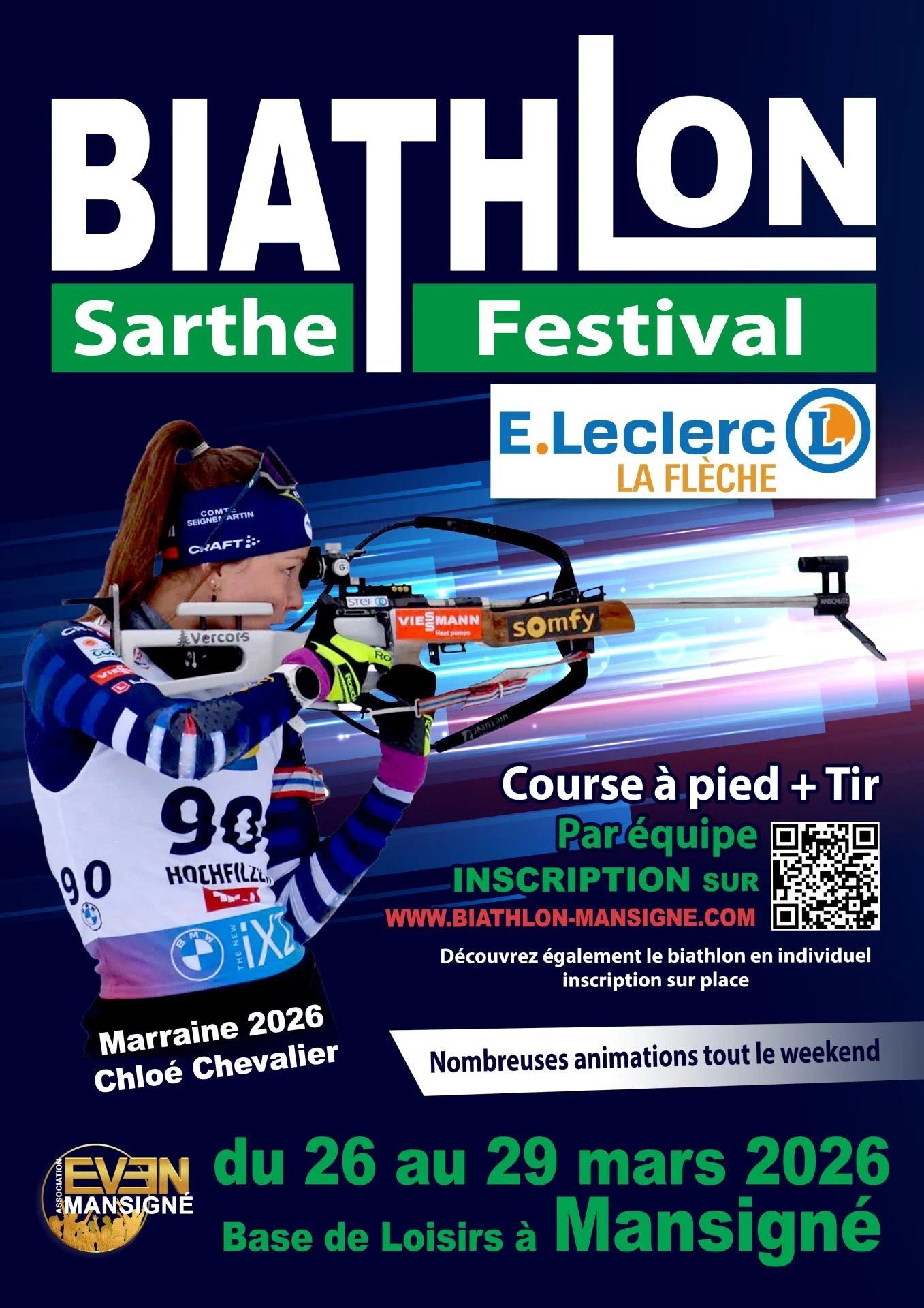 Affiche Sarthe biathlon Festival 2026